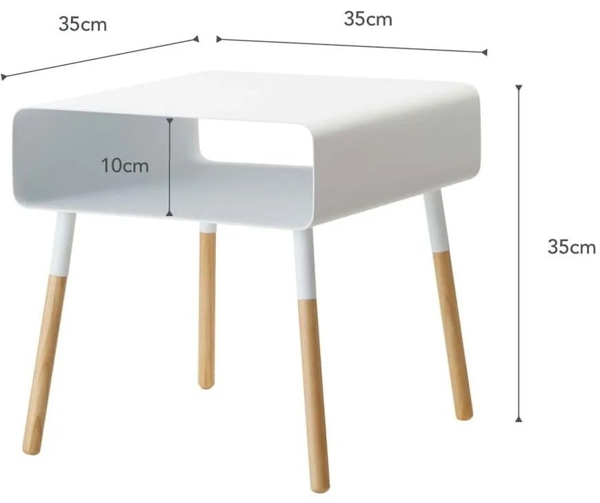 Plain fehér tárolóasztal, magasság 35 cm - YAMAZAKI