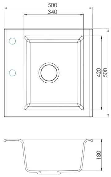ALVEUS SETA23193 - ATROX konyhai mosogató+MINTAS mosogatócsaptelep 34cm gránit/fekete