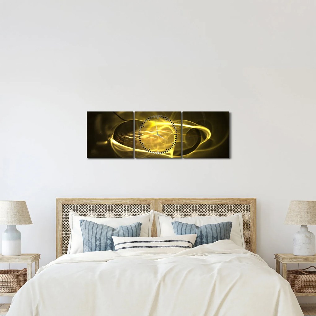 Modern absztrakt kép (órával) (90x30 cm)