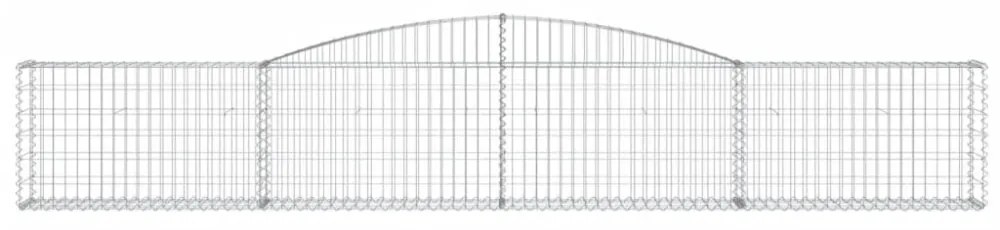 8 db íves horganyzott vas gabion kosár 400x30x60/80 cm