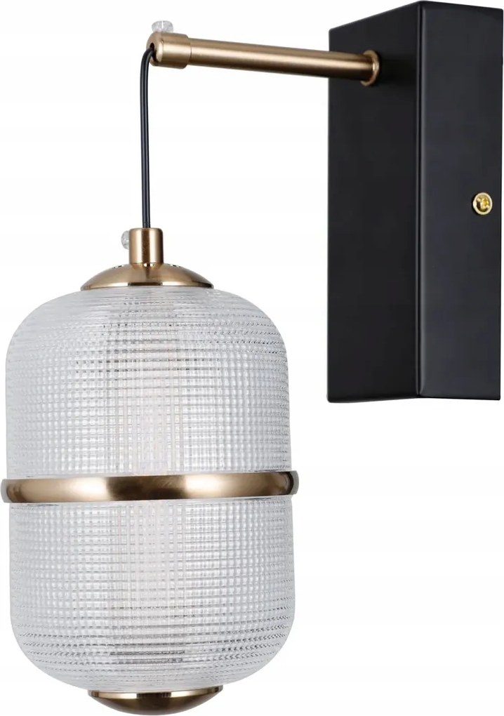 Italux Led fali lámpa 6W, fekete-arany, üveg, 3000K Alani