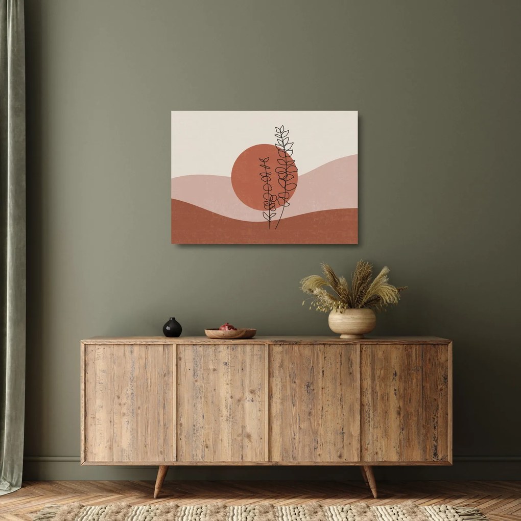 Üveg kép - Boho levelek N⁰1 (70x50 cm)
