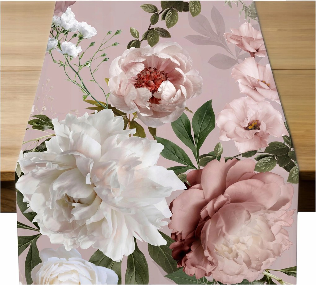 Asztalterítő matt 40x140 Dekoratív Virágos Rózsaszín 5964