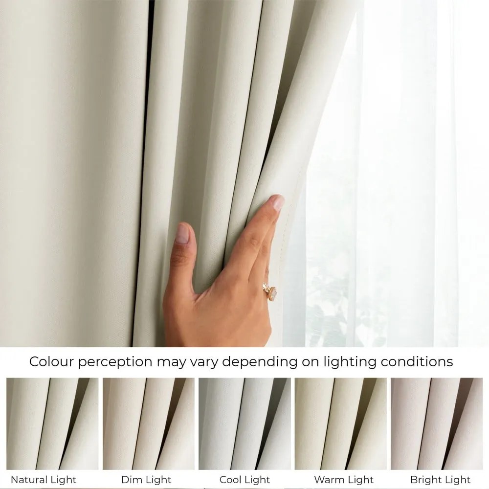 Krémszínű sötétítő függöny 140x245 cm Eyelets – Restilo