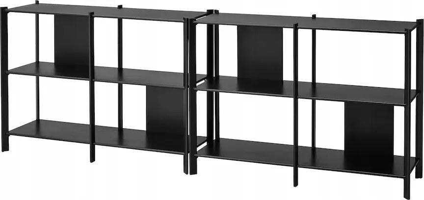 Ikea Jattesta könyvespolc fekete 240x85 cm