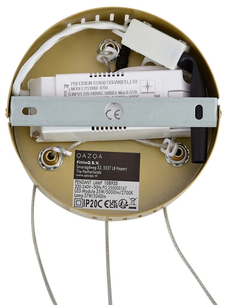 Design függőlámpa arany kerek 3 lépésben dimmelhető - Krisscross