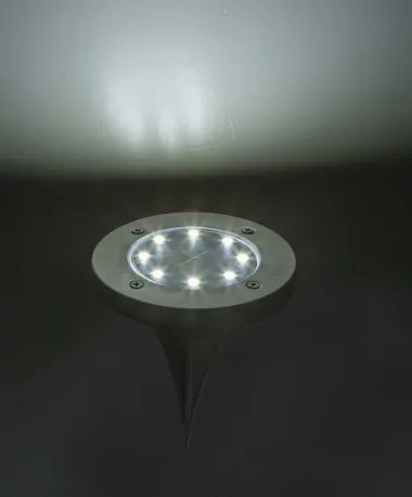 Globo 33414 Solar lámpa rozsdamentes acél, fekete műanyag, átlátszó, csúszókapcsoló, beépített elem AA 300mAh 1.2V, IP44, ø: 118mm, M: 130mm, 2 db-os kiszerelés, 8x LED 0.1W 3V, fehér fényű