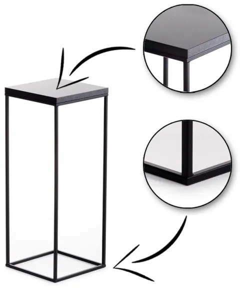 BASICLOFT virágtartó állvány 60x24 cm fekete