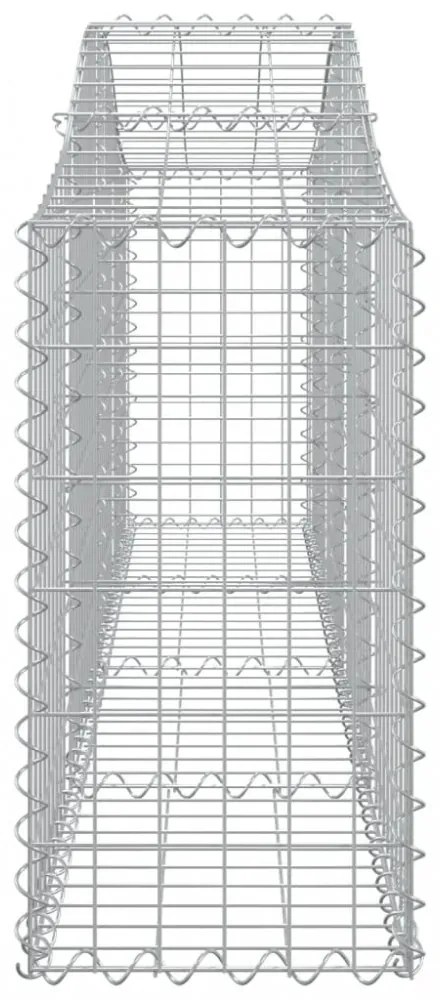 vidaXL 14 db íves horganyzott vas gabion kosár 200x30x60/80 cm