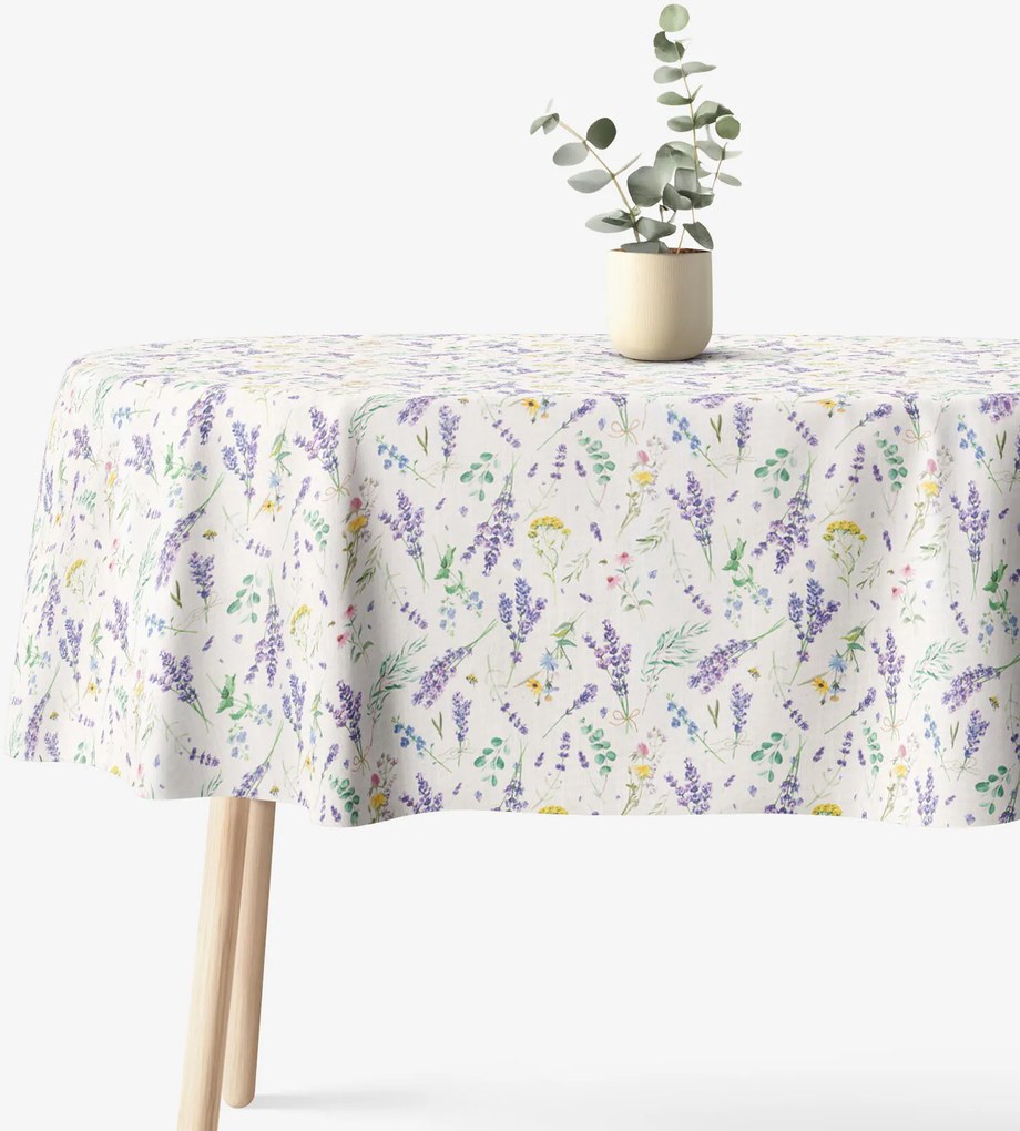 Goldea ovális dekoratív terítő valencia - levendulás kert 140 x 180 cm