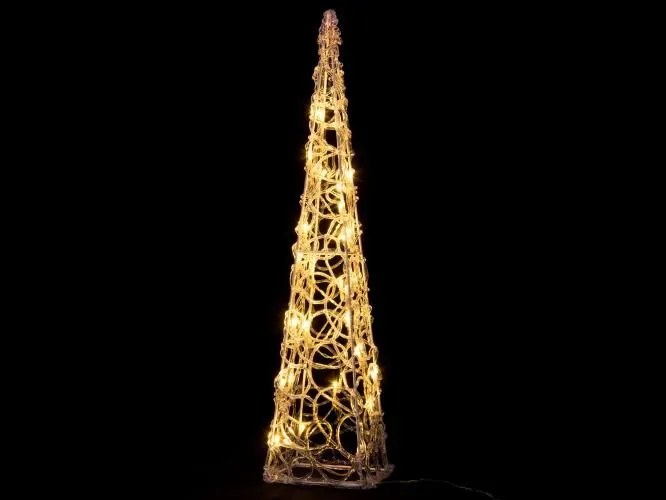 NEXOS Karácsonyi akril piramis 60 cm meleg fehér elemes