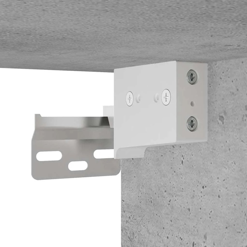 betonszürke szerelt fa fali fürdőszobaszekrény 100x25x30 cm