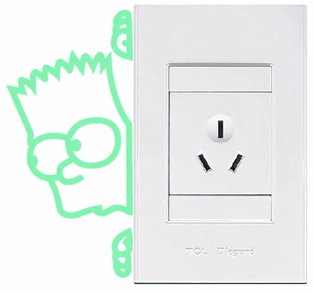 Foszforeszkáló matrica kapcsolóra "Simpson - Bart" 12x5 cm