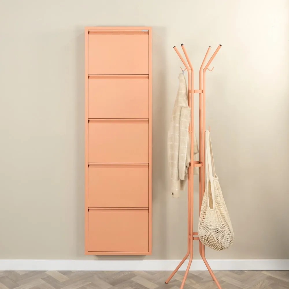 Lazacszínű fém billenő ajtós cipőtartó 50x169x15 cm Billy – Spinder Design