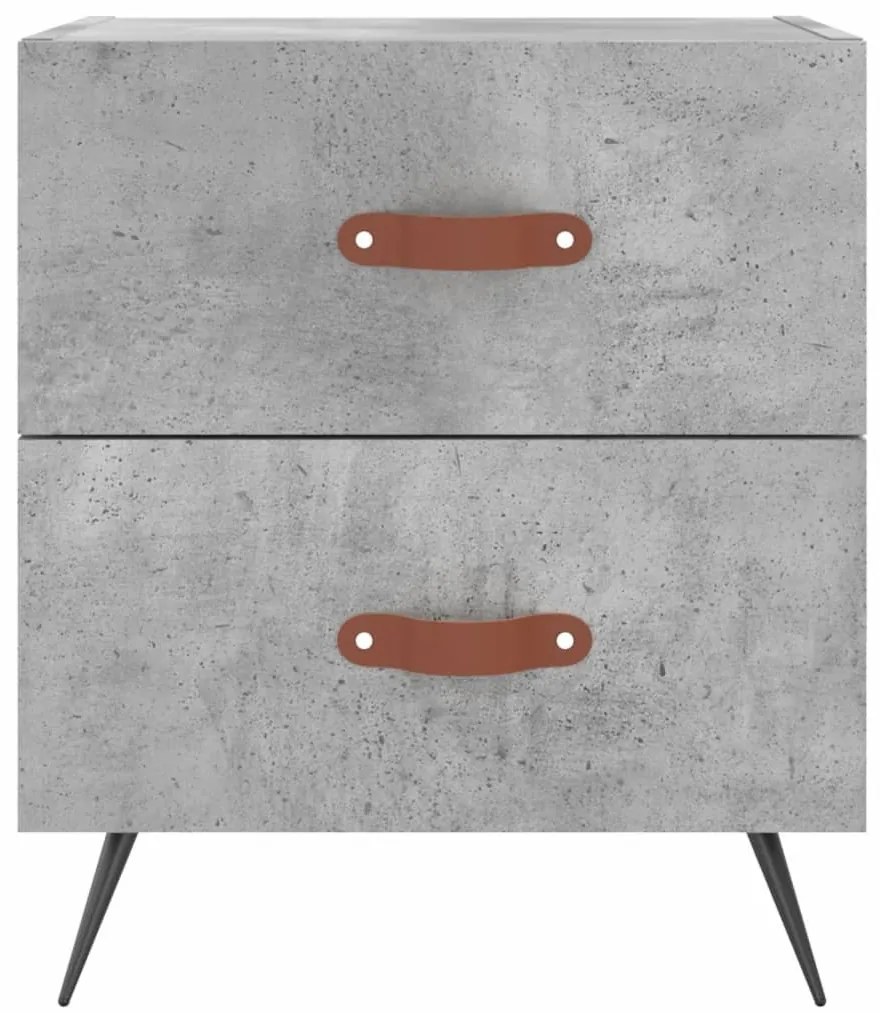 Betonszürke szerelt fa éjjeliszekrény 40 x 35 x 47,5 cm