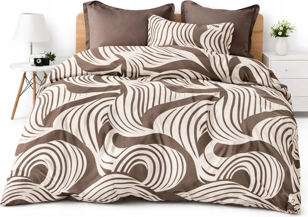 Ágynemű garnitúra 160x200 Csokoládé pamut-szatén lepedővel