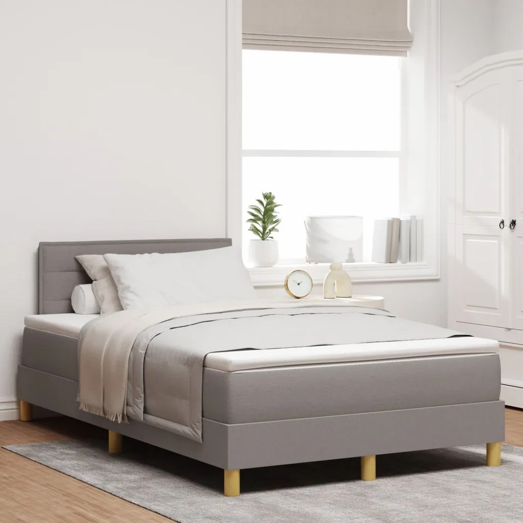 Box spring ágy matraccal, topszínű, 120x190 cm, szövet