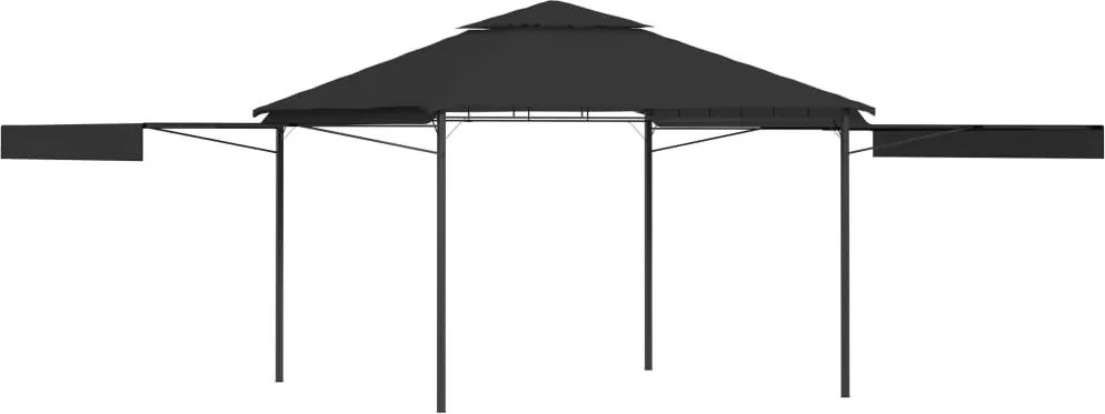 vidaXL antracit pavilon dupla kibővített tetővel 3x3x2,75 m 180 g/m²