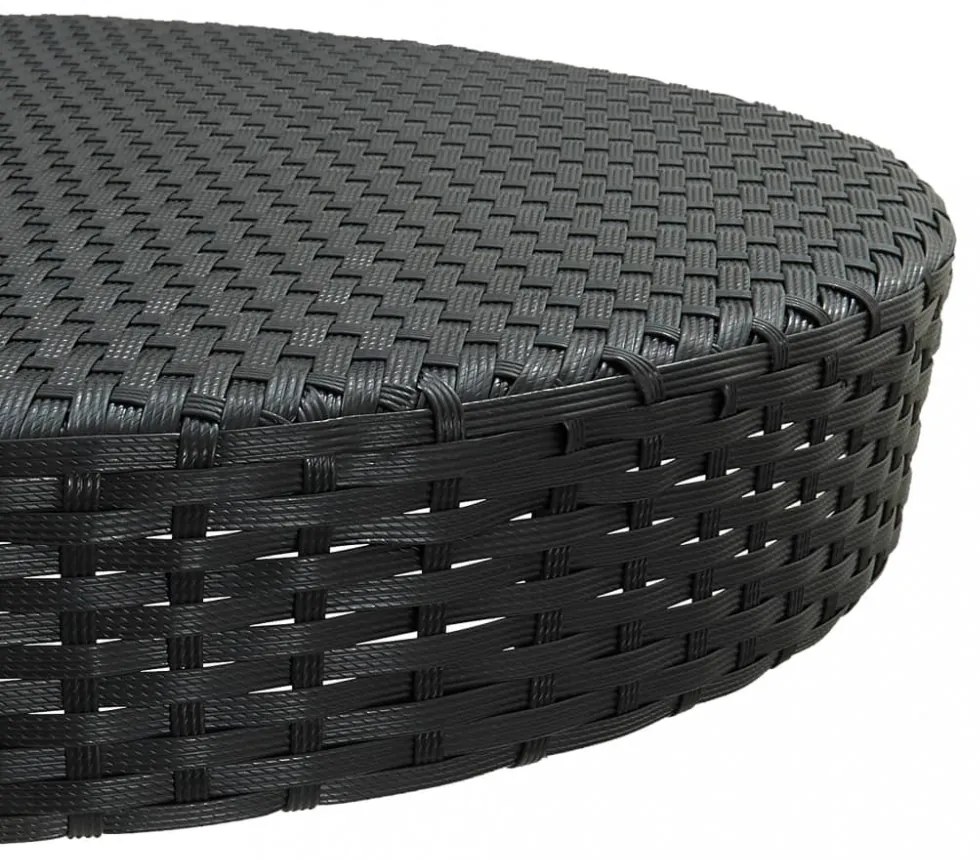 vidaXL 5 részes fekete polyrattan kerti bárszett párnákkal
