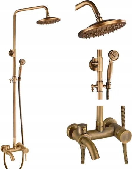 Zuhanyszett Antik Retro Arany Sárgaréz