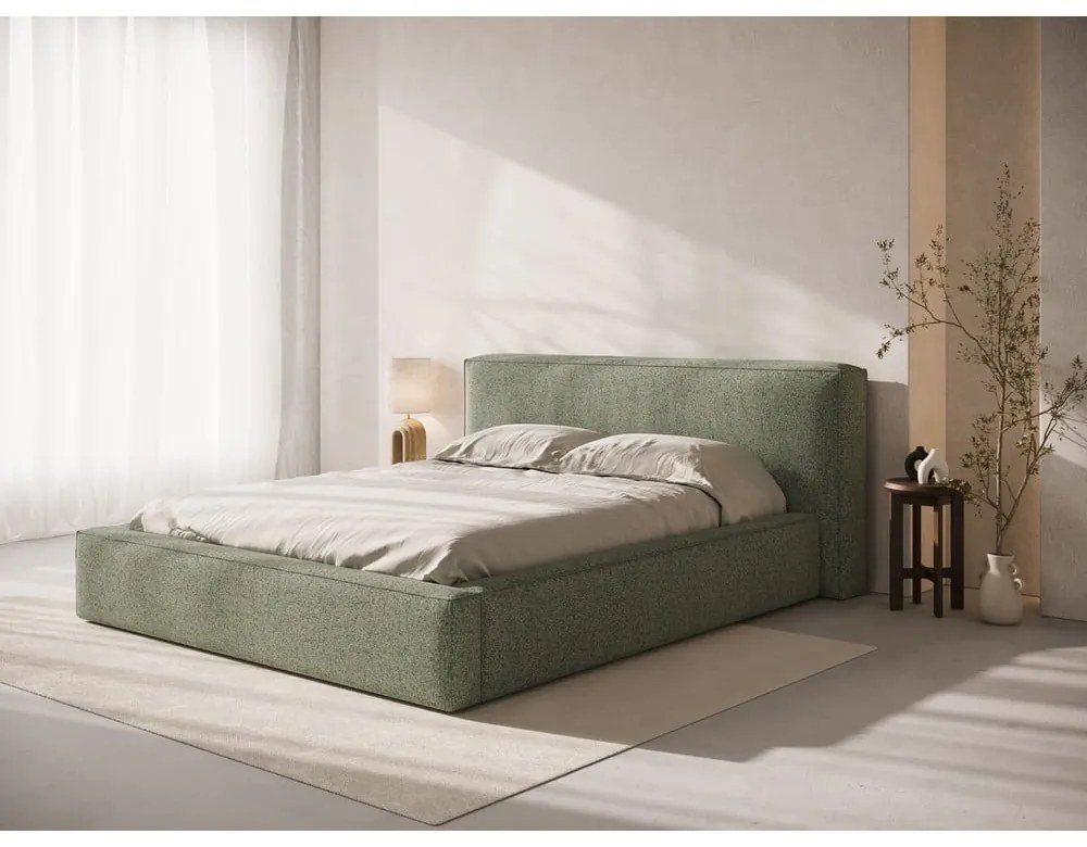 Zöld kárpitozott ágytámla 249x100 cm Olivia – Micadoni