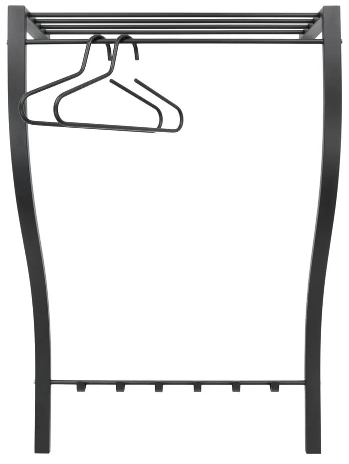 Fekete fém fali fogas polccal 75 cm Carve – Spinder Design