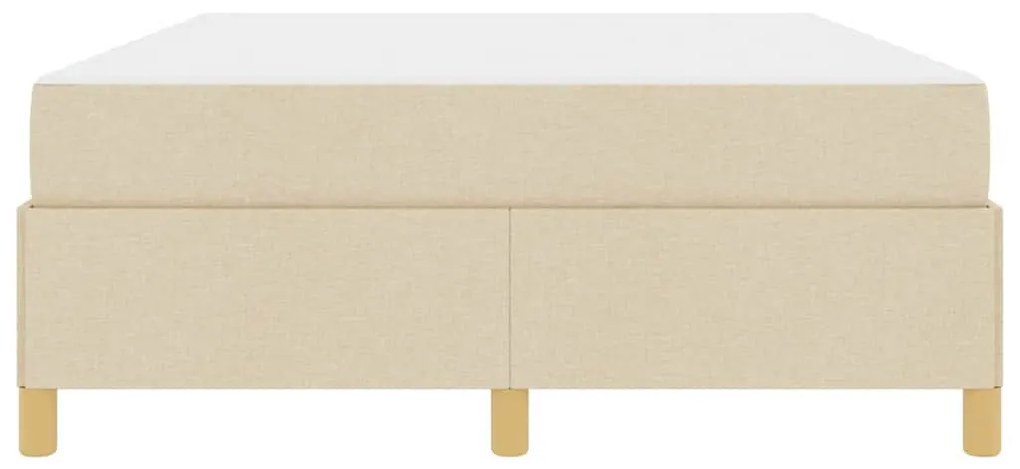 Boxrugós ágy matracmal Krém és fehér 140 x 200 cm szövet