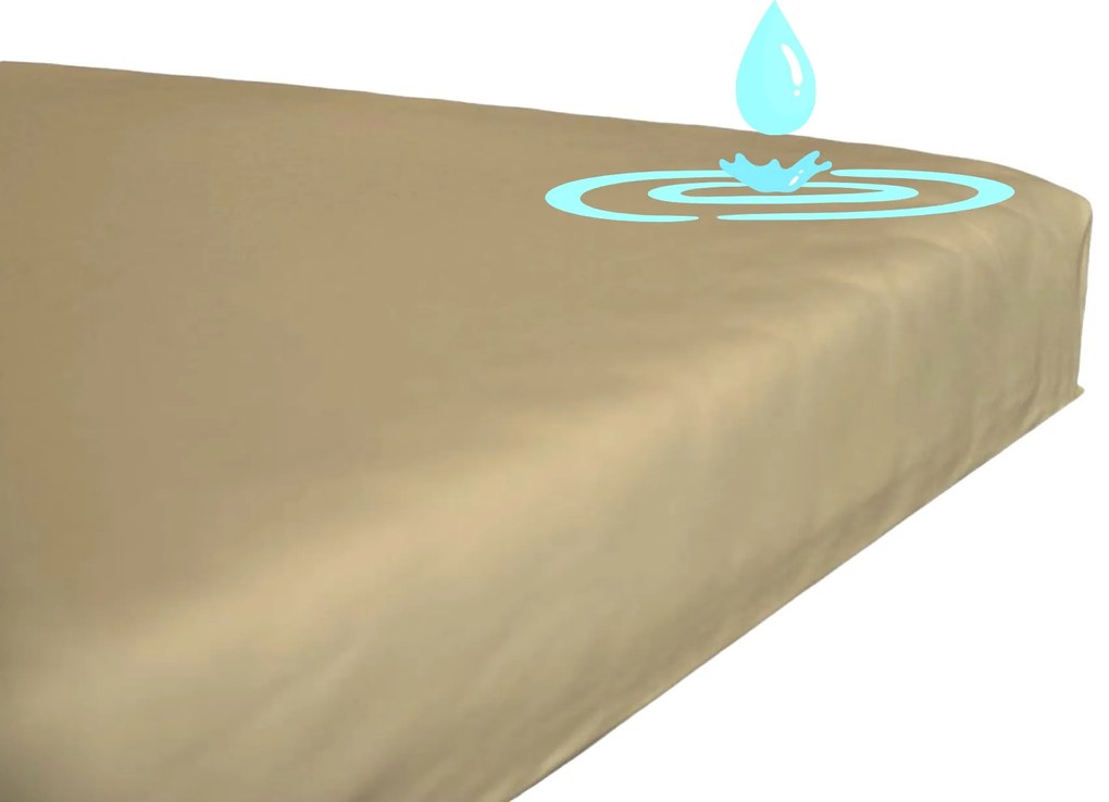 Terry vízálló sztreccs lepedő Cappucino sötét 42 Méretek: 90x220 cm