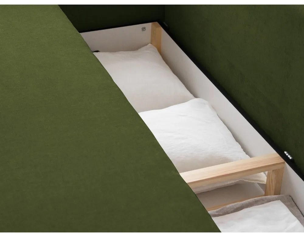 Zöld kinyitható tárolóhelyes kanapé 231 cm Elen – Micadoni