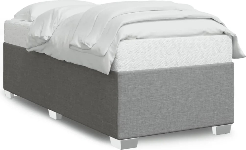 vidaXL világosszürke szövet ágykeret matrac nélkül 80x200 cm