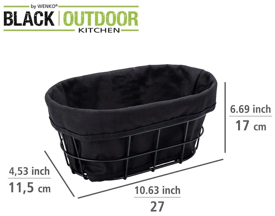 Black Outdoor Kitchen Bela fekete süteményes kosár állvánnyal - Wenko