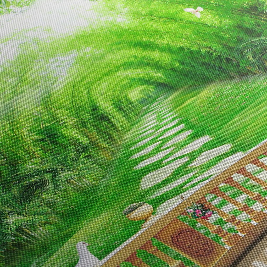Kép - Trópusi kertre néző kilátás (90x60 cm)