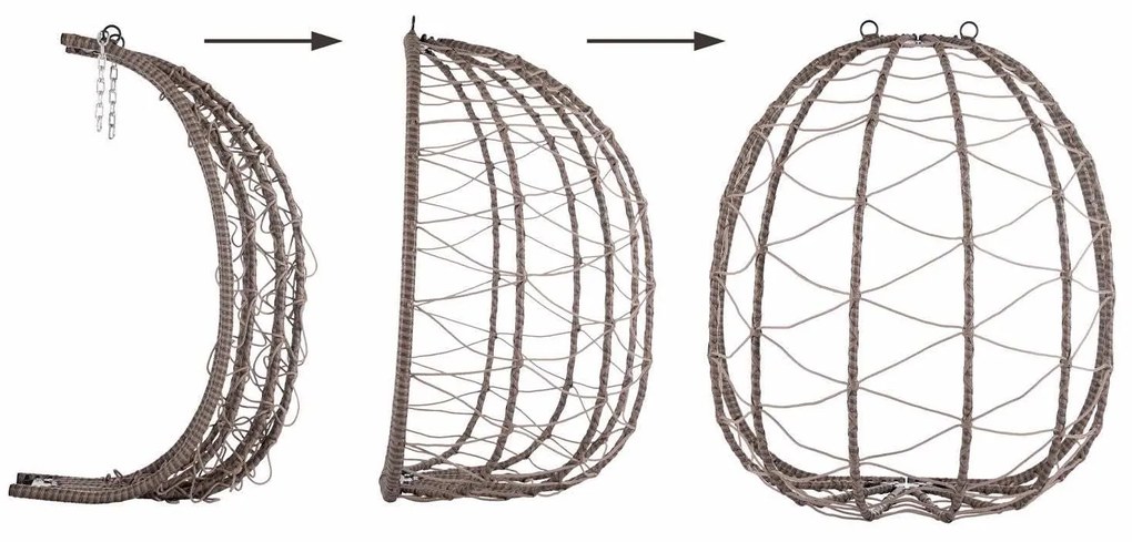 Juskys Aria rattan függőfotel - bézs