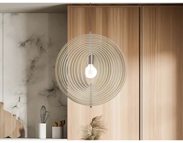 Fa csillár kötélen 1xE27/60W/230V átm. 43,5 cm tömör/furnér/bükk/kaucsukfa