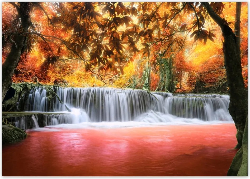 Poszterek 70x50 Narancssárga vízesés