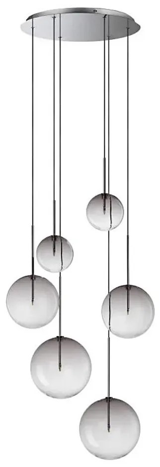 Ideal Lux - LED Csillár zsinóron EQUINOXE 6xG4/2W/230V átm. 65 cm króm/füstös