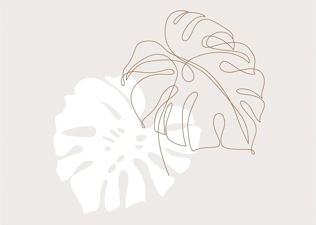 Kép - Line art monstera N⁰2 (70x50 cm)