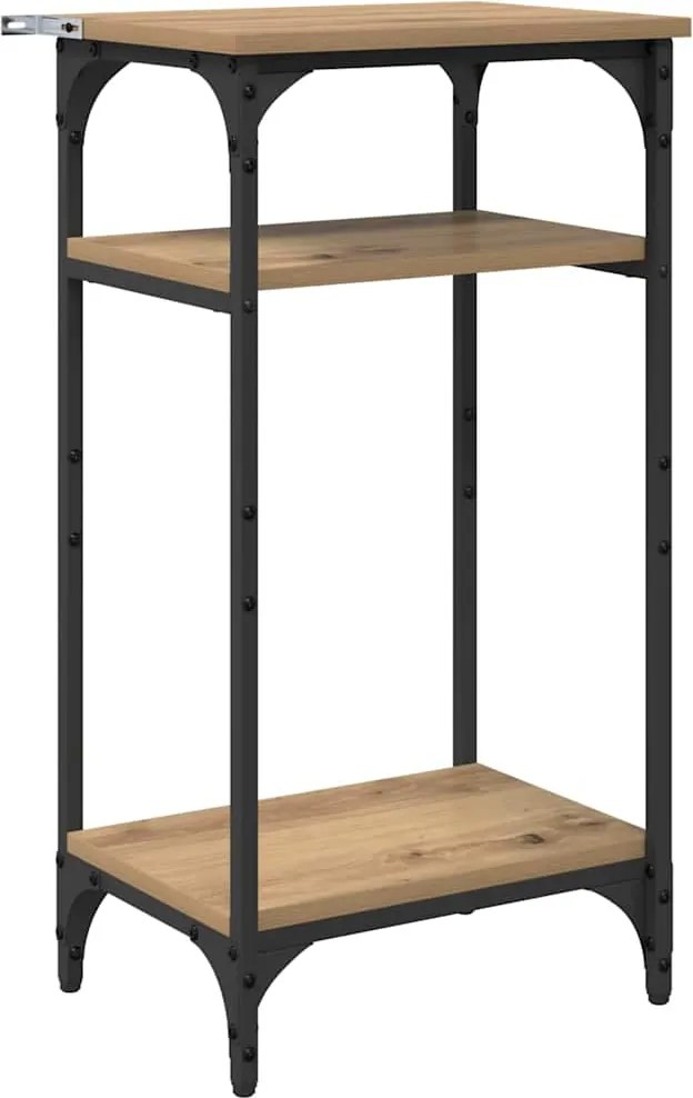 vidaXL Oldal asztal polcokkal Artisan tölgy 40 x 30 x 75 cm Faanyag