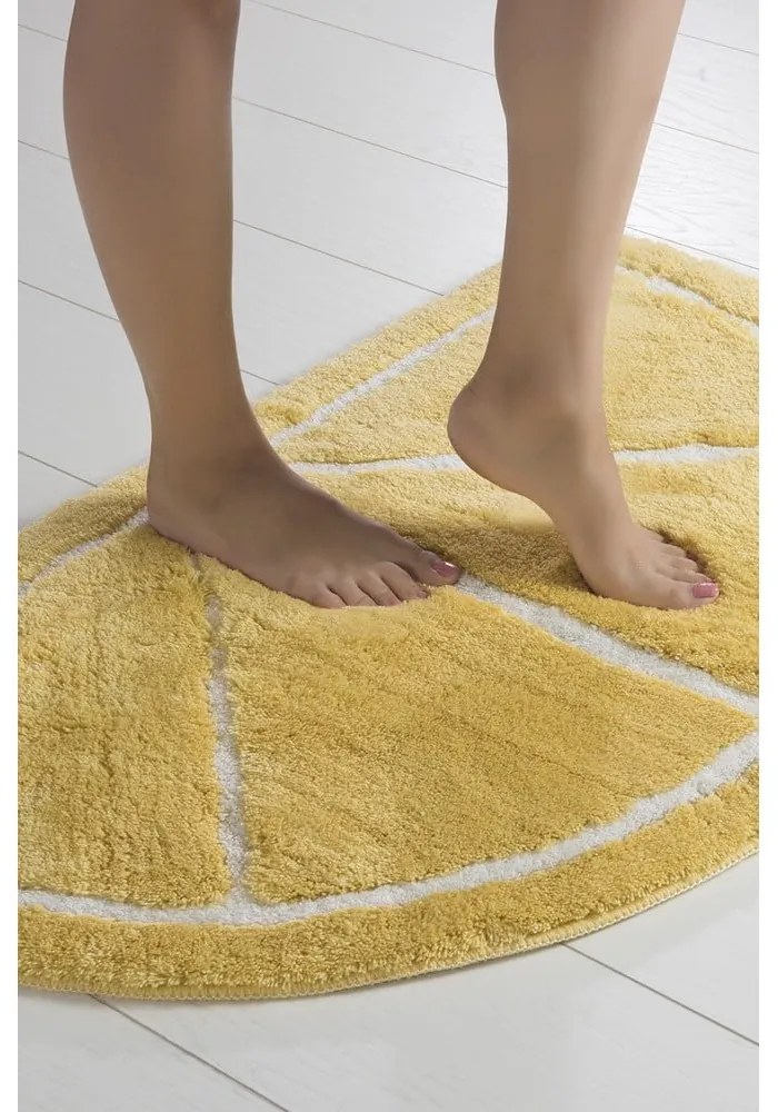 Sárga fürdőszobai kilépő 100x60 cm Limon – Foutastic