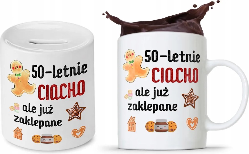 Születésnapra 50 50-es 50-es Persely Szett fényképes nyomott mintás bögre