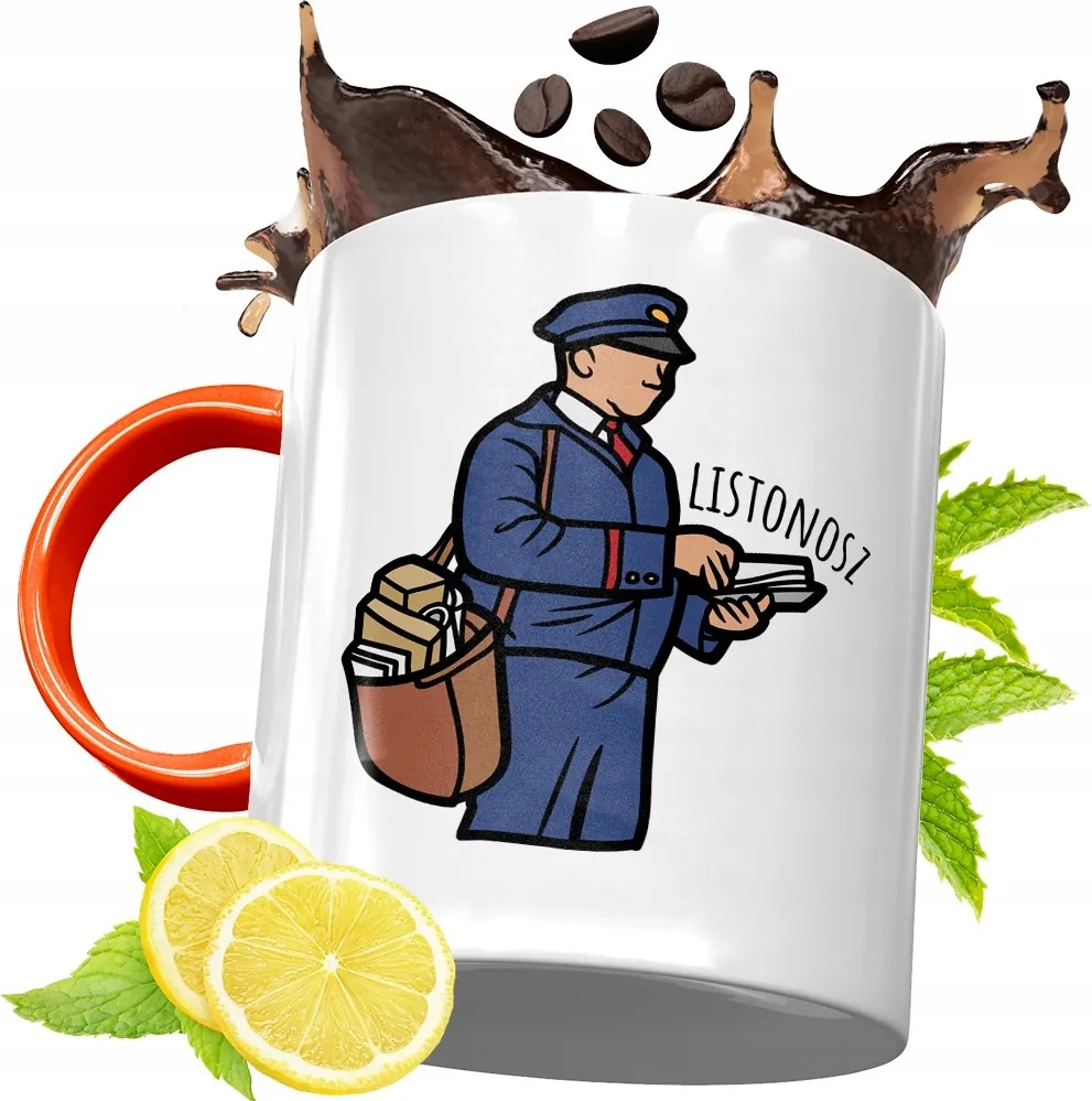 Narancssárga Bögre Postásnak Ajándék fényképes nyomattal