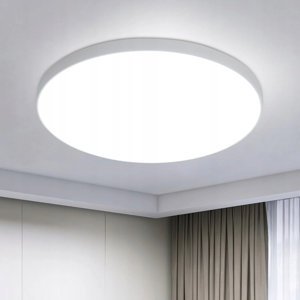 Lampa Sufitowa Plafon Led Biały Okrągły Nowoczesna Do Salonu 6500K 24W IP44