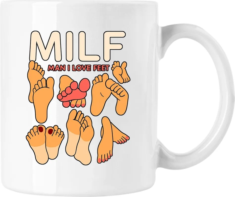 Bögre Milf Man I Love Feet Fehér 330ml