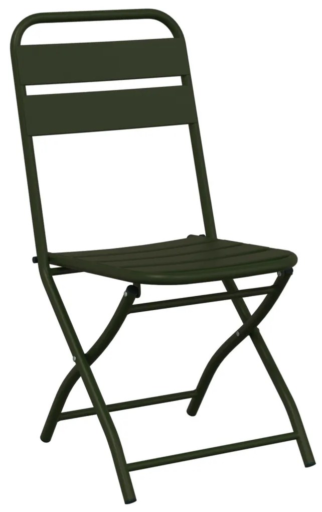 Összecsukható Kerti Székek 2 db Sötét Zöld 42x52x82 cm Porszórt Acél