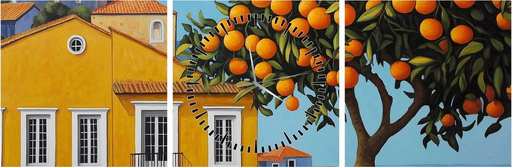 Kép - Narancsfa (órával) (90x30 cm)