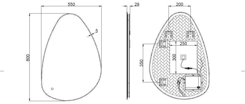 AREZZO design LED tükör 55x80
