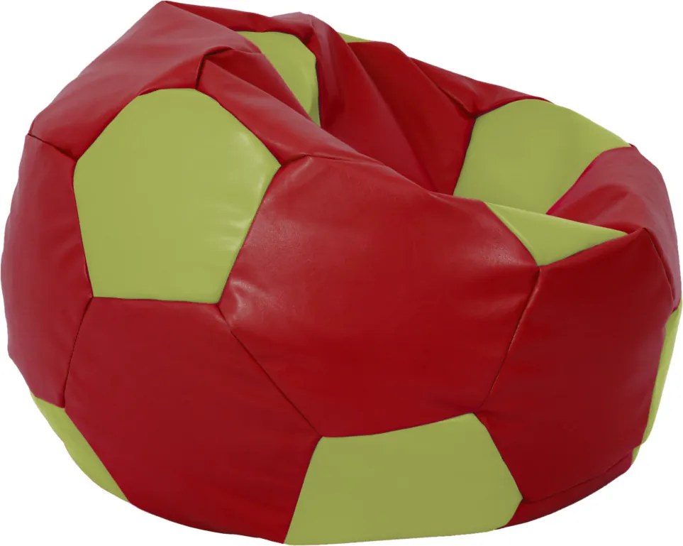 Mega Ball babzsákfotel - műbőr - piros/zöld - 400 liter R