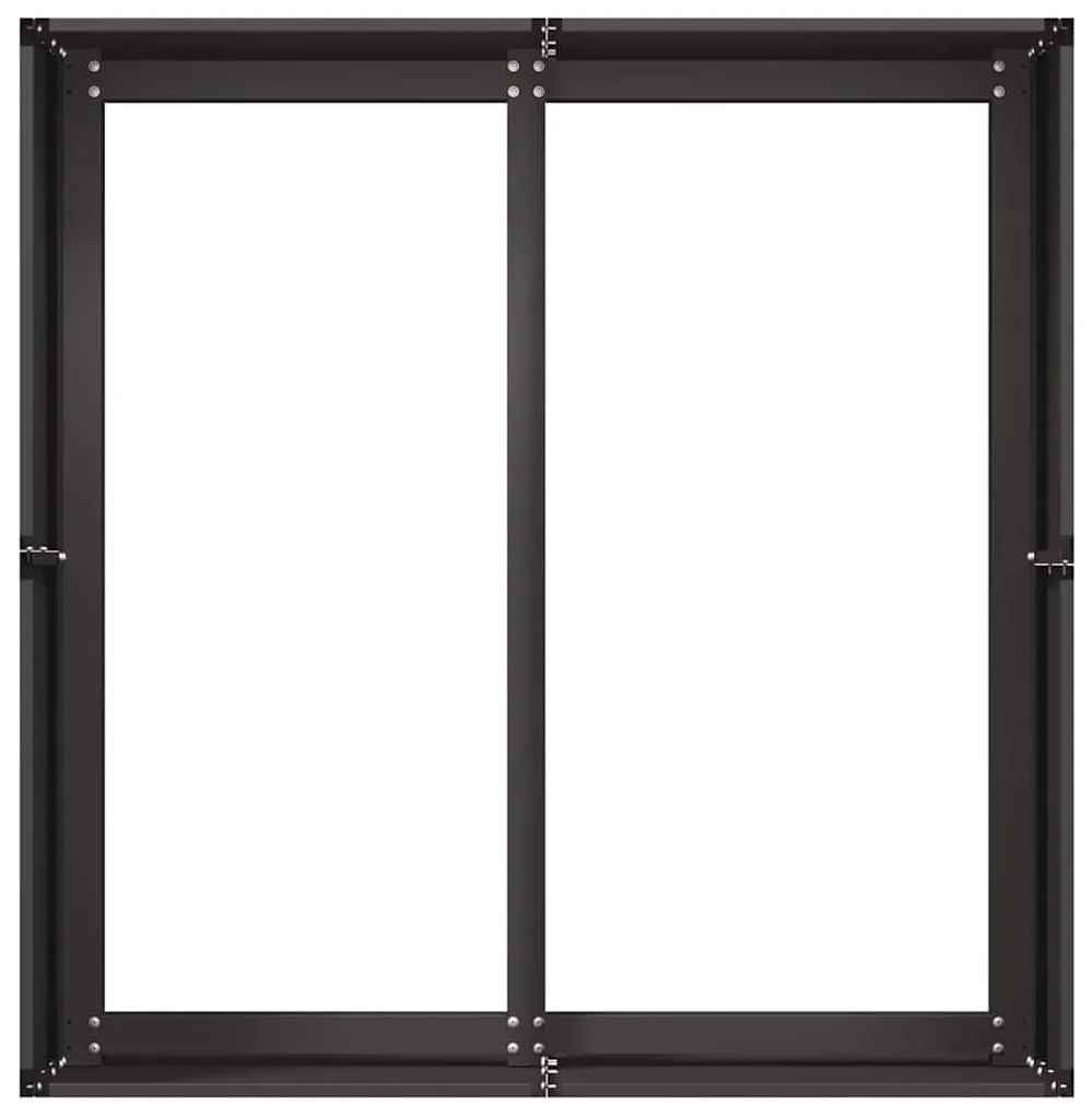 vidaXL fekete hidegen hengerelt acél növénytartó 80x80x40 cm