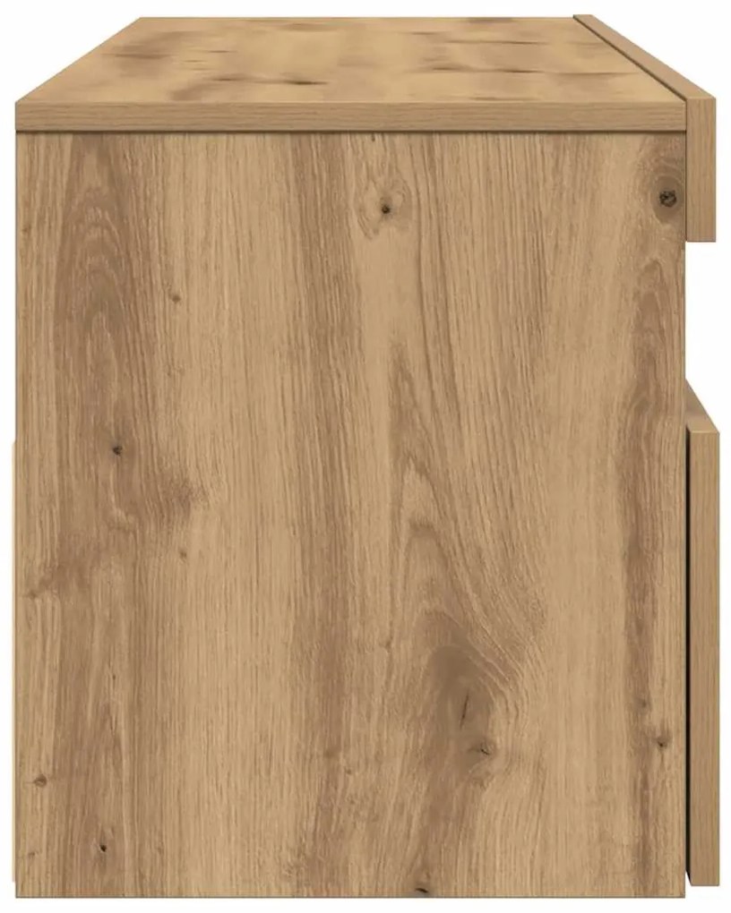 kézműves tölgy szerelt fa TV-szekrény LED-ekkel 120x35x40 cm