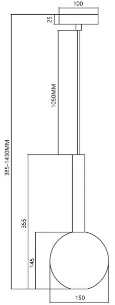 Csillár zsinóron NIKO 1xG9/9W/230V átm. 15 cm fekete
